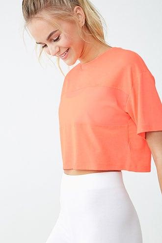 Forever21 Active Mesh-trim Crop Top