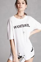 Forever21 Woman Graphic Distressed Tee