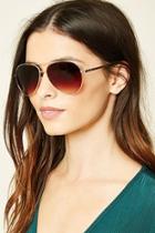 Forever21 Gold & Brown Aviator Sunglasses