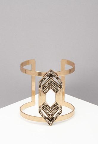 Forever21 Rhinestoned Chevron Cutout Cuff