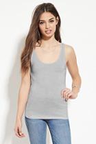 Forever21 Women's  Oatmeal Stretch Knit Tank