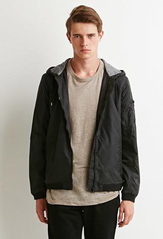 21 Men Hooded Bomber Jacket