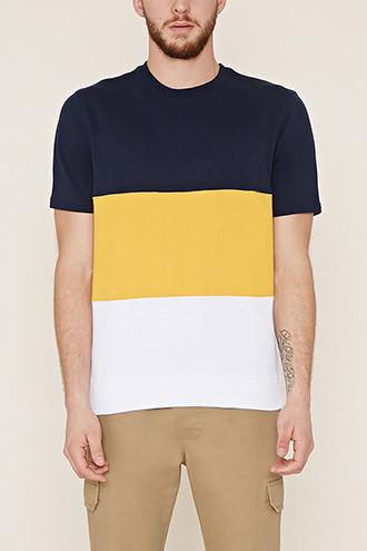 21 Men Men's  White & Navy Colorblocked Sweatshirt