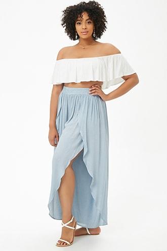 Forever21 Plus Size Gauze Tulip-hem Pants