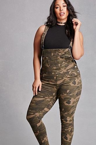 Forever21 Plus Size Camo Print Overalls