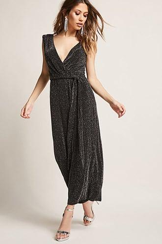 Forever21 Oh My Love Metallic Knit Jumpsuit