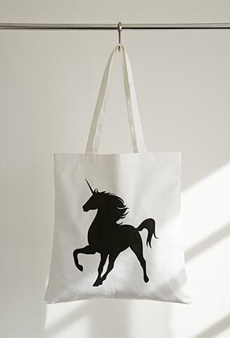 Forever21 Unicorn Graphic Canvas Tote