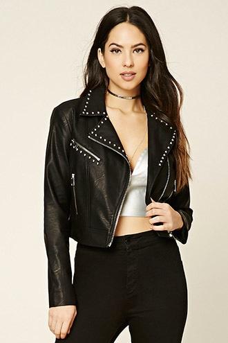 Forever21 Studded Faux Leather Jacket