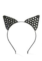 Forever21 Beaded Cat Ears Headband (black)