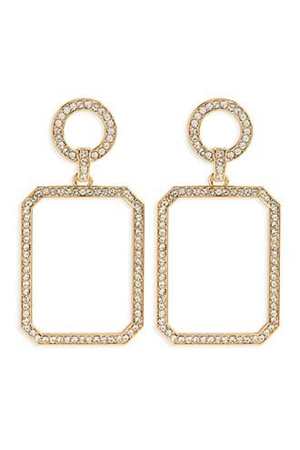 Forever21 Circle Square Drop Earrings