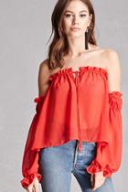 Forever21 Chiffon Off-the-shoulder Top