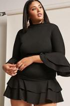 Forever21 Plus Size Tiered Trumpet-sleeve Flounce Dress