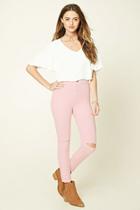 Forever21 Stretch-knit Ripped Pants