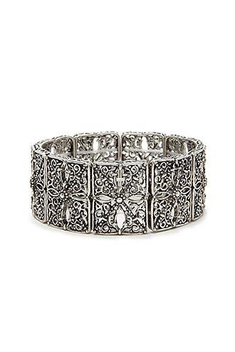 Forever21 B.silver Filigree Stretch Bracelet