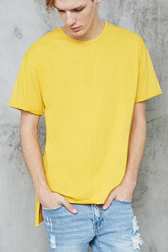 Forever21 High-low Raw-cut Tee
