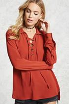 Forever21 Lace-up Brass Grommet Shirt