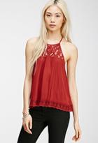 Forever21 Lace-paneled Halter Top