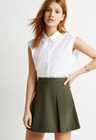 Forever21 Contemporary Crepe-woven Pleated Skirt