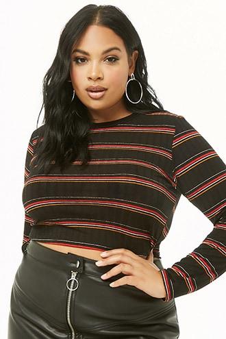 Forever21 Plus Size Striped Ribbed Top