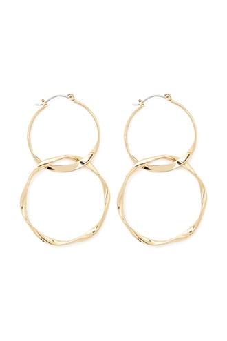 Forever21 Tiered Wavy Hoop Drop Earrings