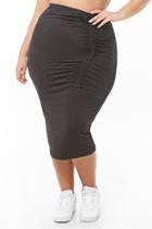 Forever21 Plus Size Ruched Midi Skirt