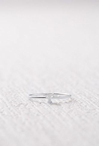 Forever21 Cool And Interesting T Initial Ring (silver)