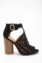 Forever21 Qupid Faux Suede Cutout Heels