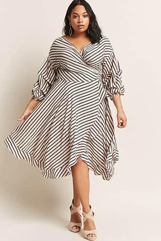 Forever21 Plus Size Stripe Wrap Dress