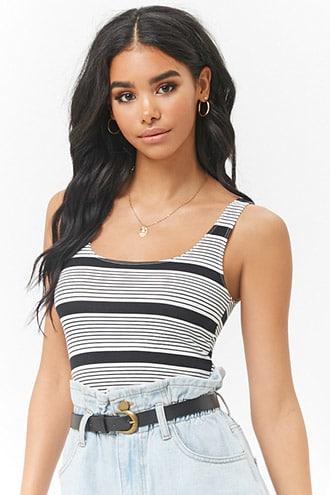Forever21 Variegated-stripe Tank Top