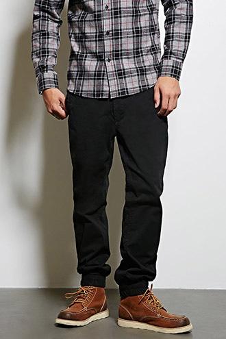 21 Men Men's  Black Cohesive Co. Woven Joggers