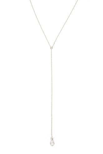 Forever21 Solitaire Cz Lariat Chain Necklace