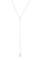 Forever21 Solitaire Cz Lariat Chain Necklace