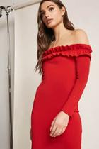 Forever21 Off-the-shoulder Ruffle Bodycon Dress