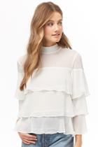 Forever21 Flounce Mock Neck Top