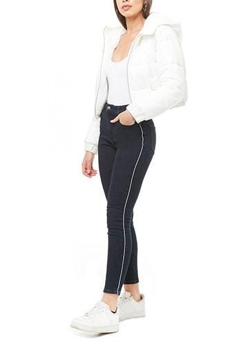 Forever21 Piped-trim Skinny Jeans