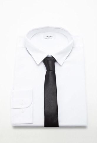 21 Men Black Classic Satin Tie
