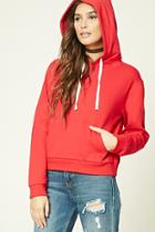 Forever21 Women's  Red Fleece-lined Hoodie