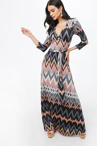 Forever21 Chevron Print Surplice Maxi Dress