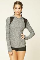 Forever21 Women's  Active Marled Hooded Pullover