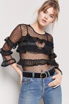 Forever21 Sheer Tiered-flounce Top