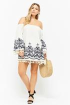 Forever21 Plus Size Tasseled Off-the-shoulder Mini Dress