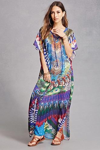 Forever21 Embellished Silk Blend Maxi Dress