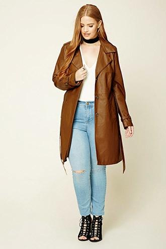 Forever21 Plus Women's  Plus Size Faux Leather Jacket