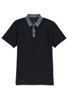 21 Men Men's  Navy & Blue Chambray-trimmed Polo