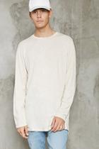 21 Men Men's  Cream Long-sleeve Slub Tee