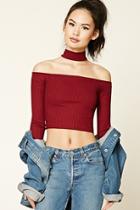 Forever21 Ribbed Choker Crop Top
