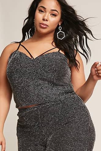 Forever21 Plus Size Metallic Stripe Top