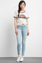 Forever21 Women's  Light Denim Mid-rise Skinny Jeans