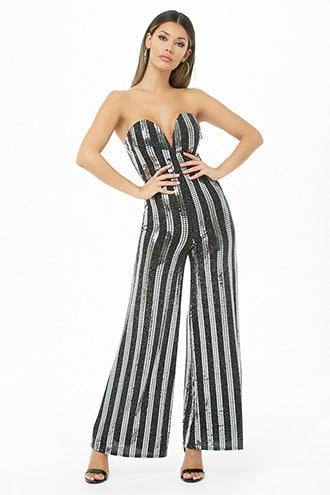 Forever21 Sequin Flare-leg Jumpsuit
