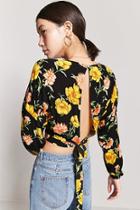 Forever21 Floral Cutout Crop Top